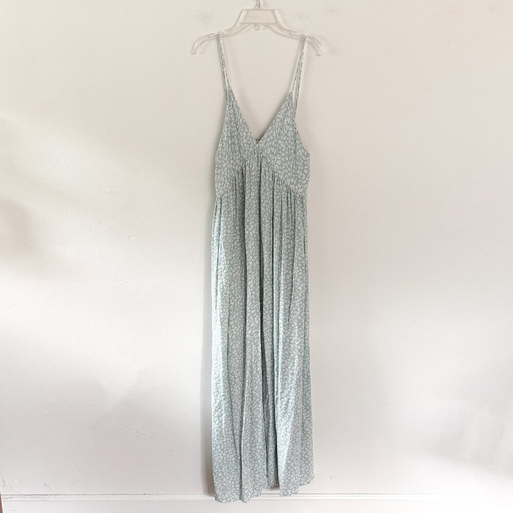 mahina Light Blue Floral Maxi Dress
